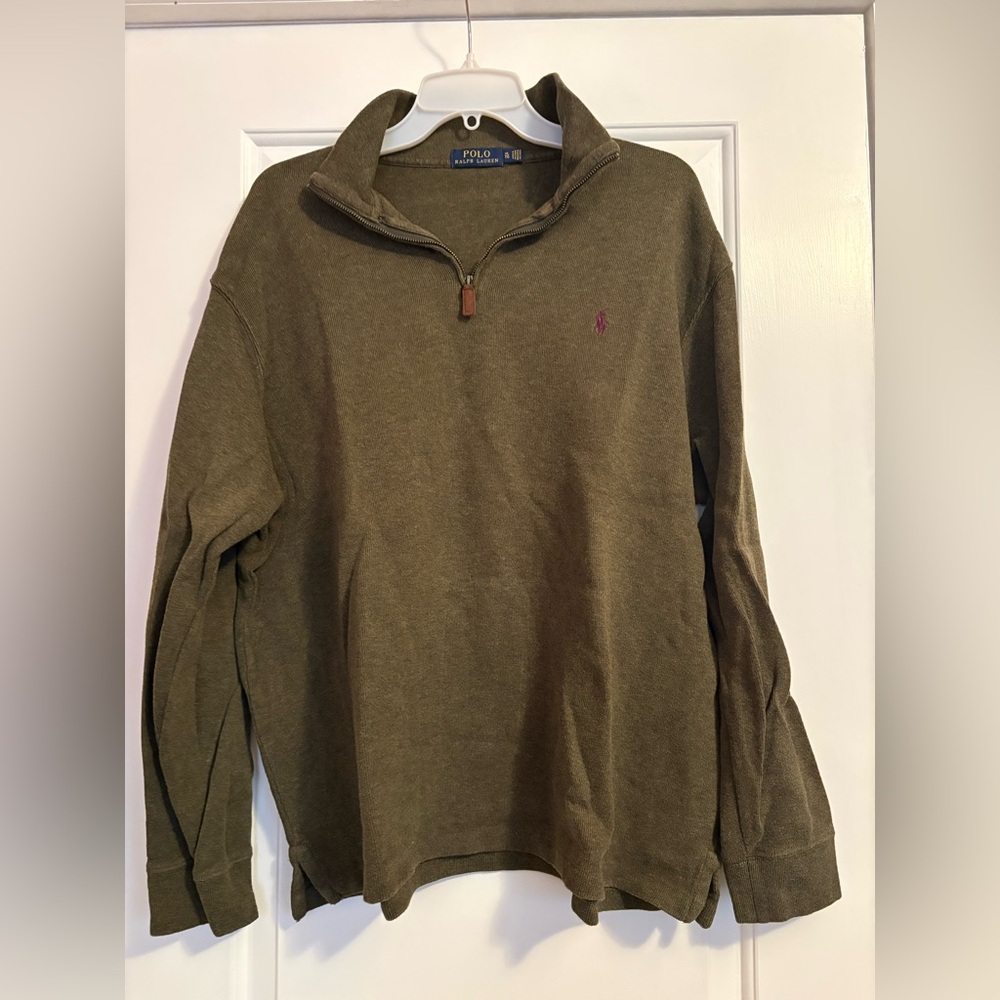 📣‼️ 5 for $50 📣‼️ Polo Ralph Lauren Olive Green Quarter-Zip Sweater